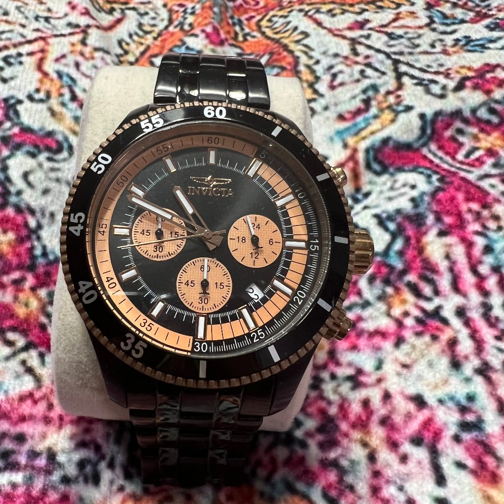 Invicta Black & Gold Tritnite Men's Watch